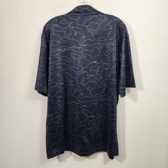 Deolax 1/4 button front abstract design with mesh sides polo shirt men's size XL - Picture 3 of 9